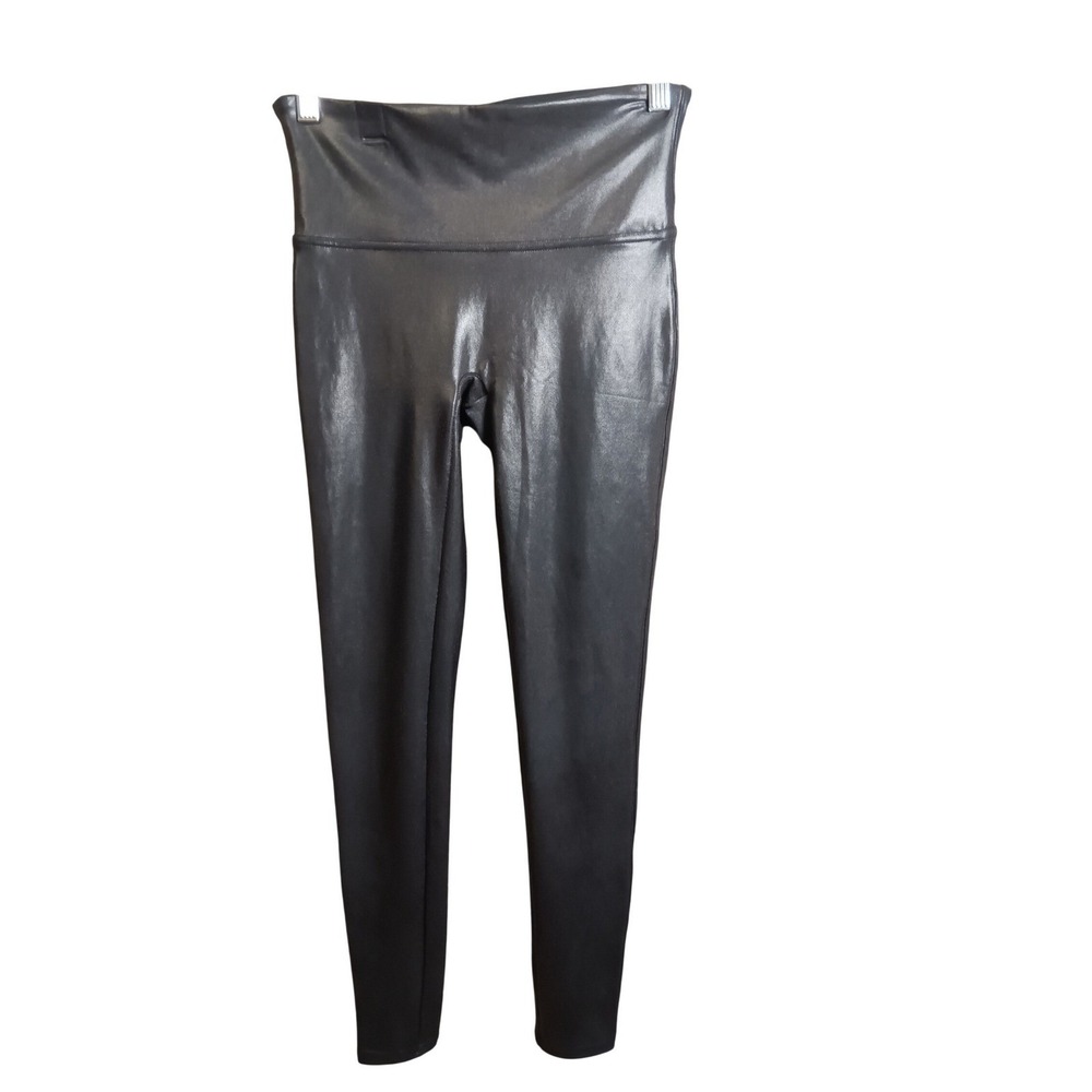 SPANX Faux Leather Leggings Black‎ High Waisted Full Length M M - Picture 2 of 10